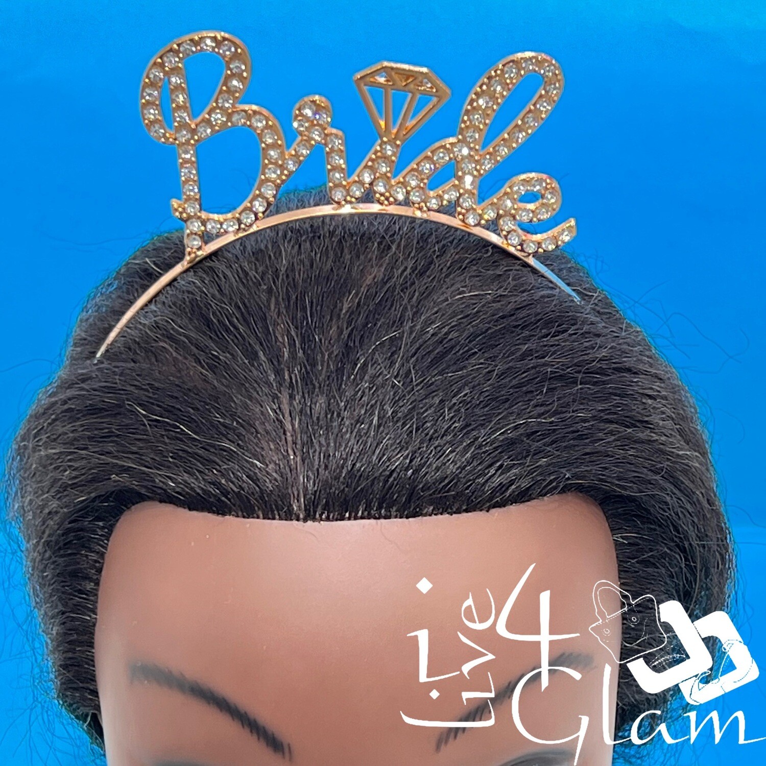 Bride Bling Headband, Color: Gold tone