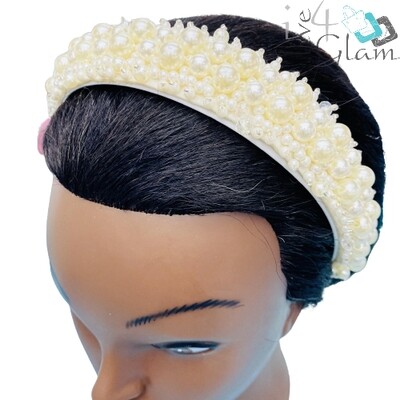 Fabric Cluster Pearl Headband