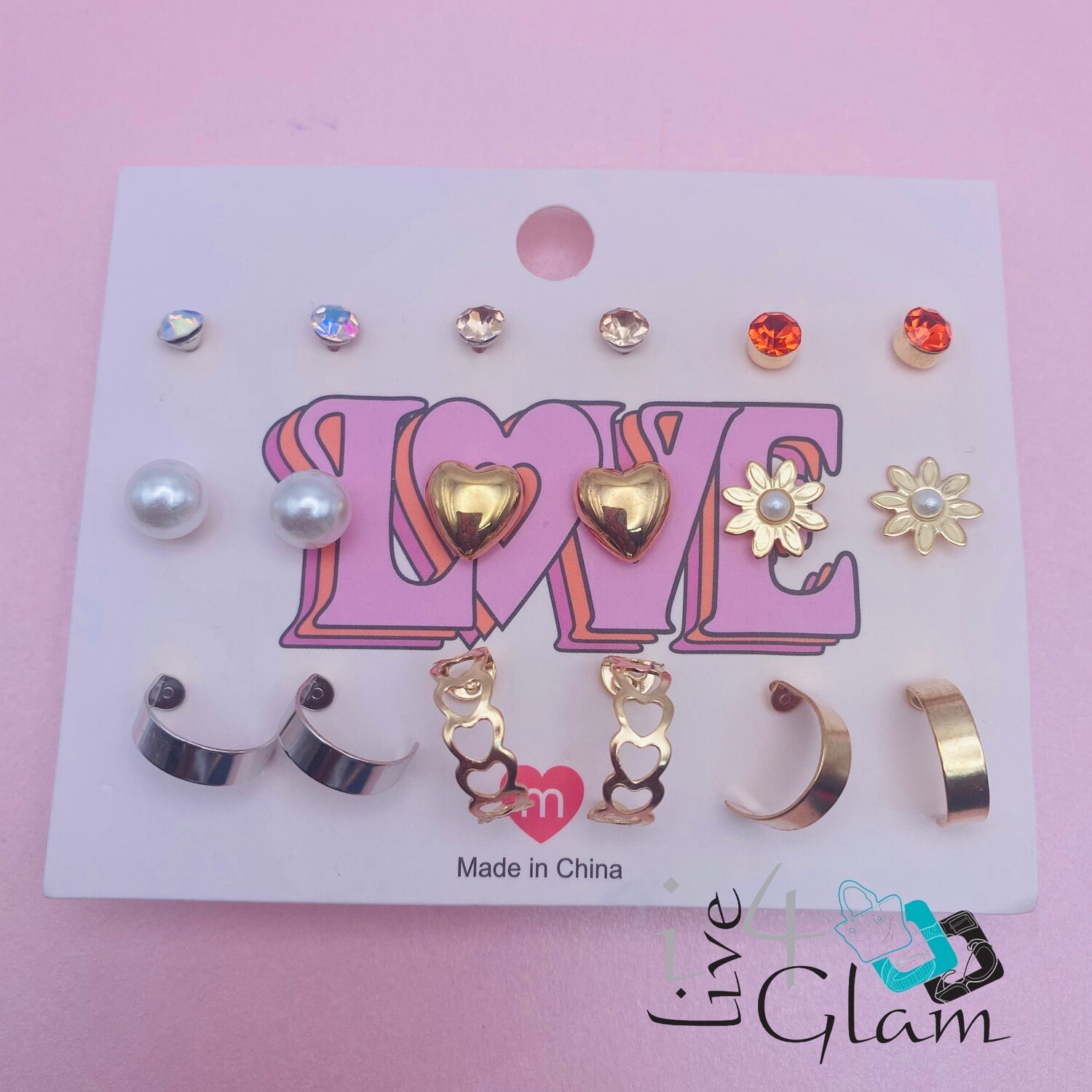 Love M 9 pcs Earring Set