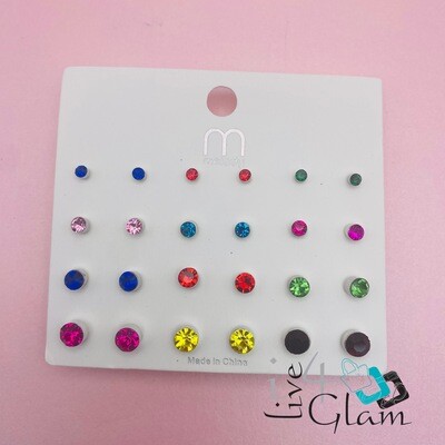 Multicolor 12pcs Stud Earring Set