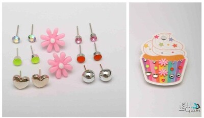 Cupcake 7 pcs Earring Set
