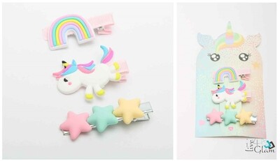Unicorn Rainbow Star Hair Clip