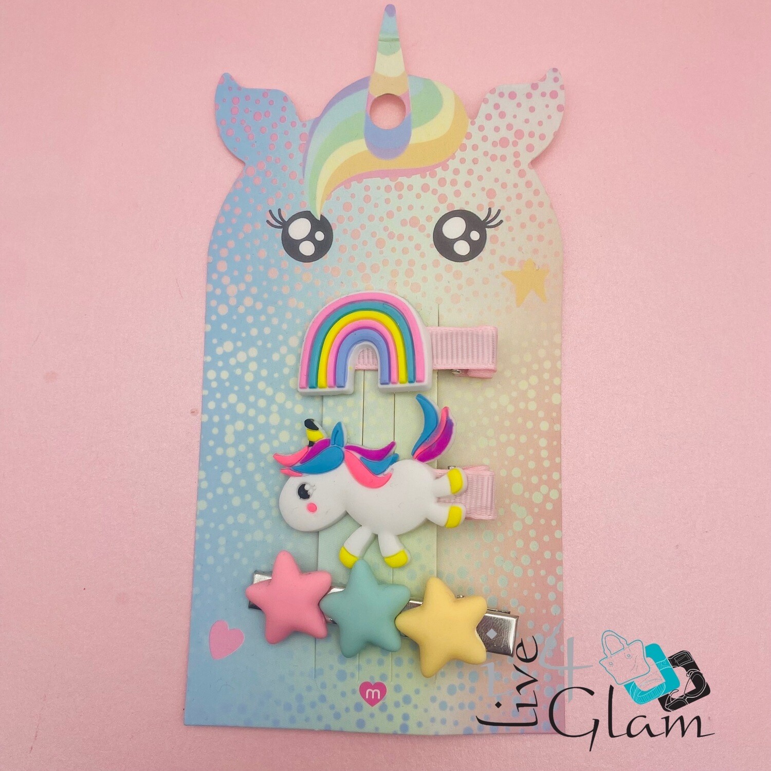 Unicorn Rainbow Star Hair Clip