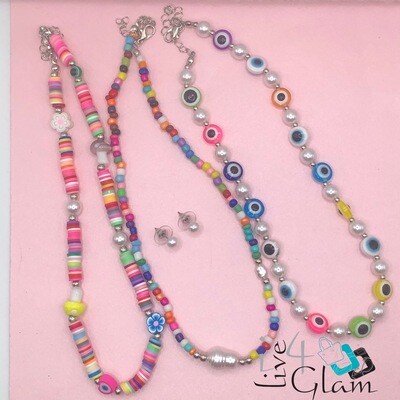Faux Pearl Stud and Necklace