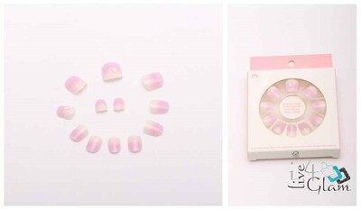 Kids Pink White Nail Sticker