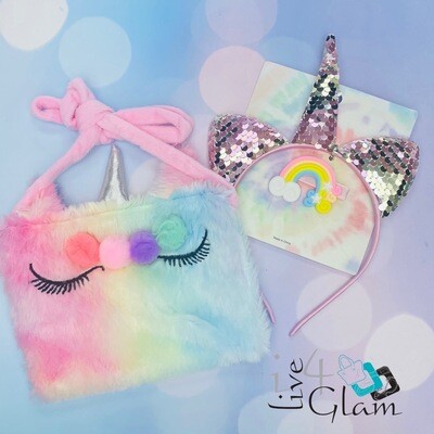 Unicorn Hair and Bag Set 