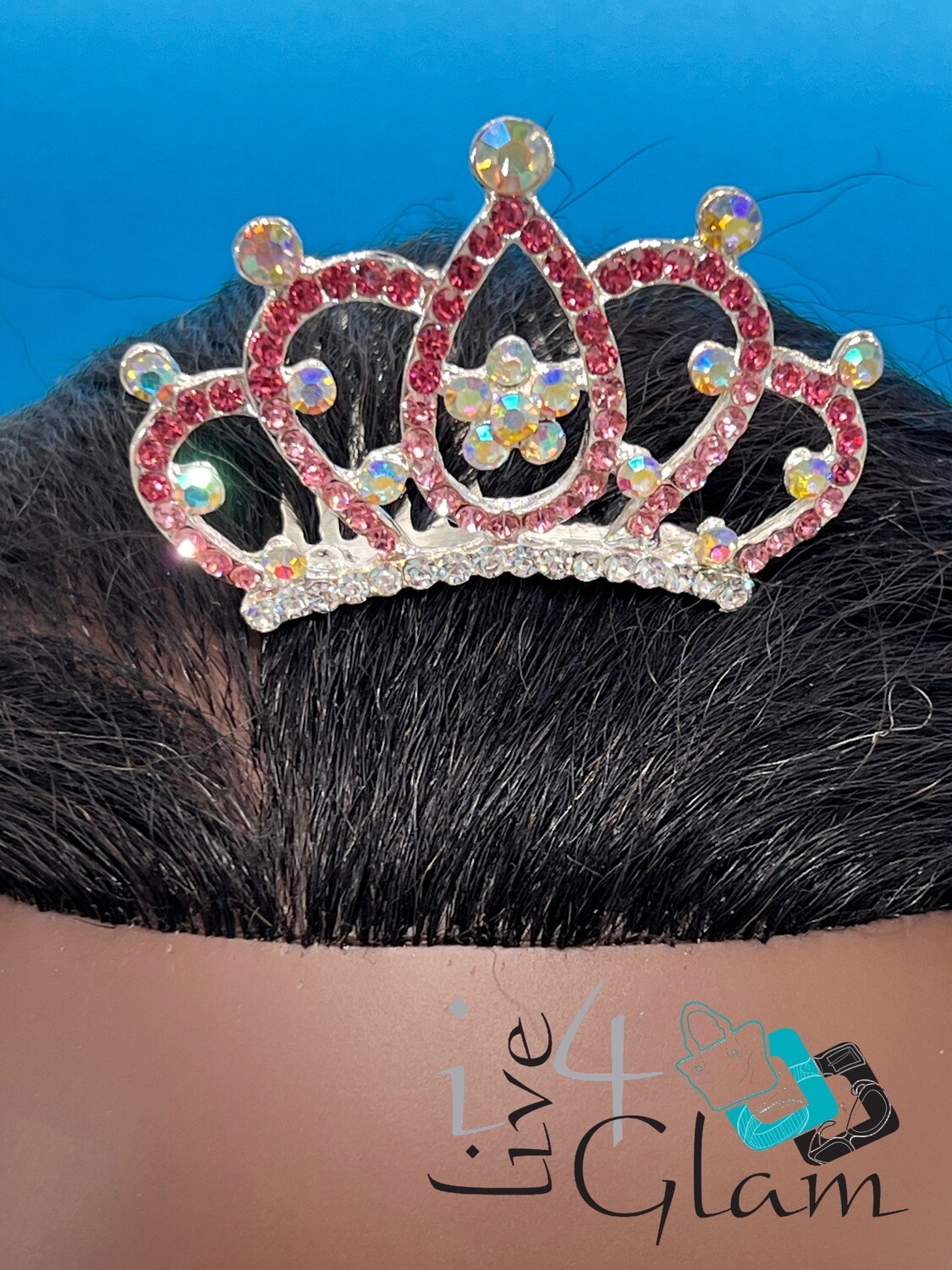 Small Comb Tiara, Color: Pink