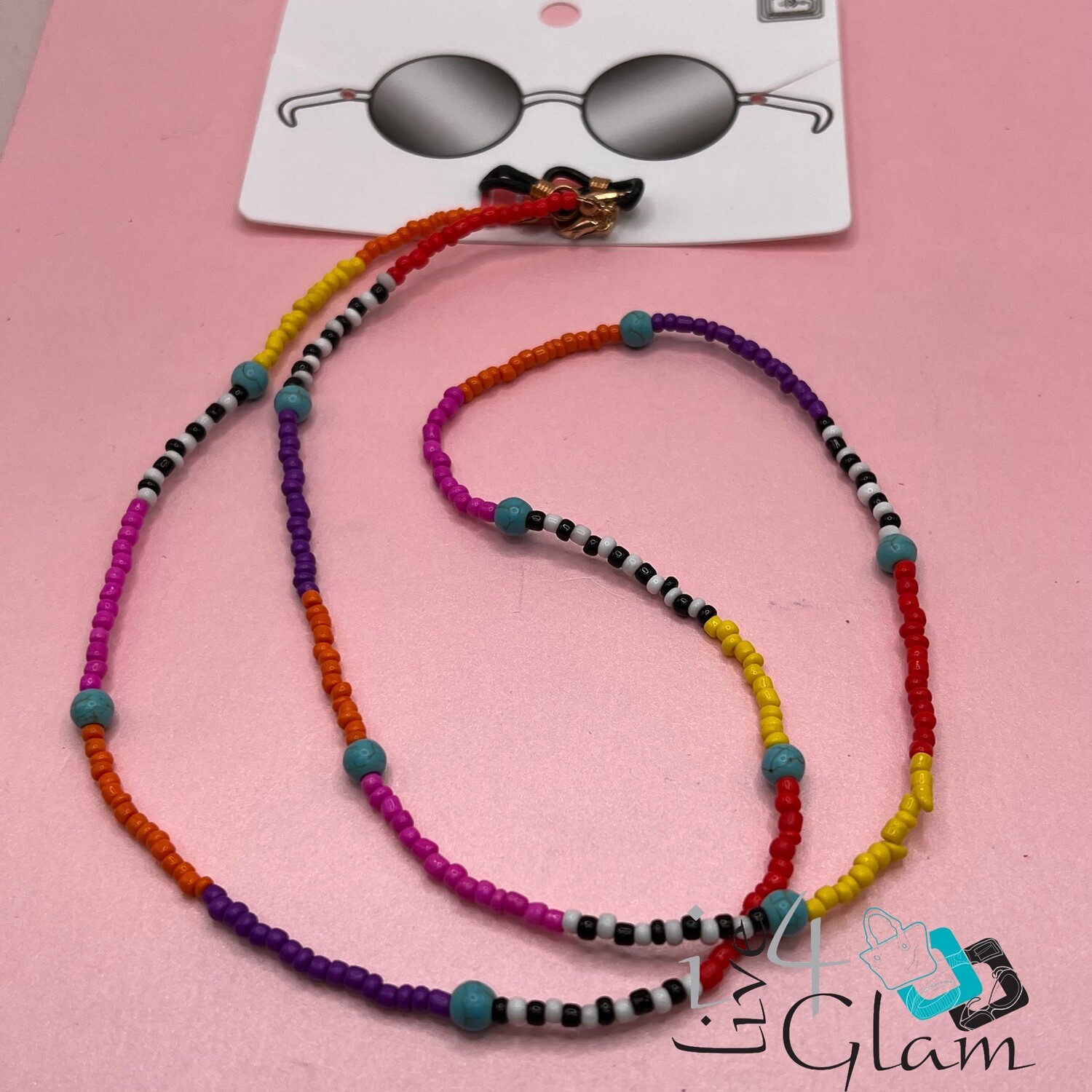 Beaded Sunglasses Chain, Color: Multicolour
