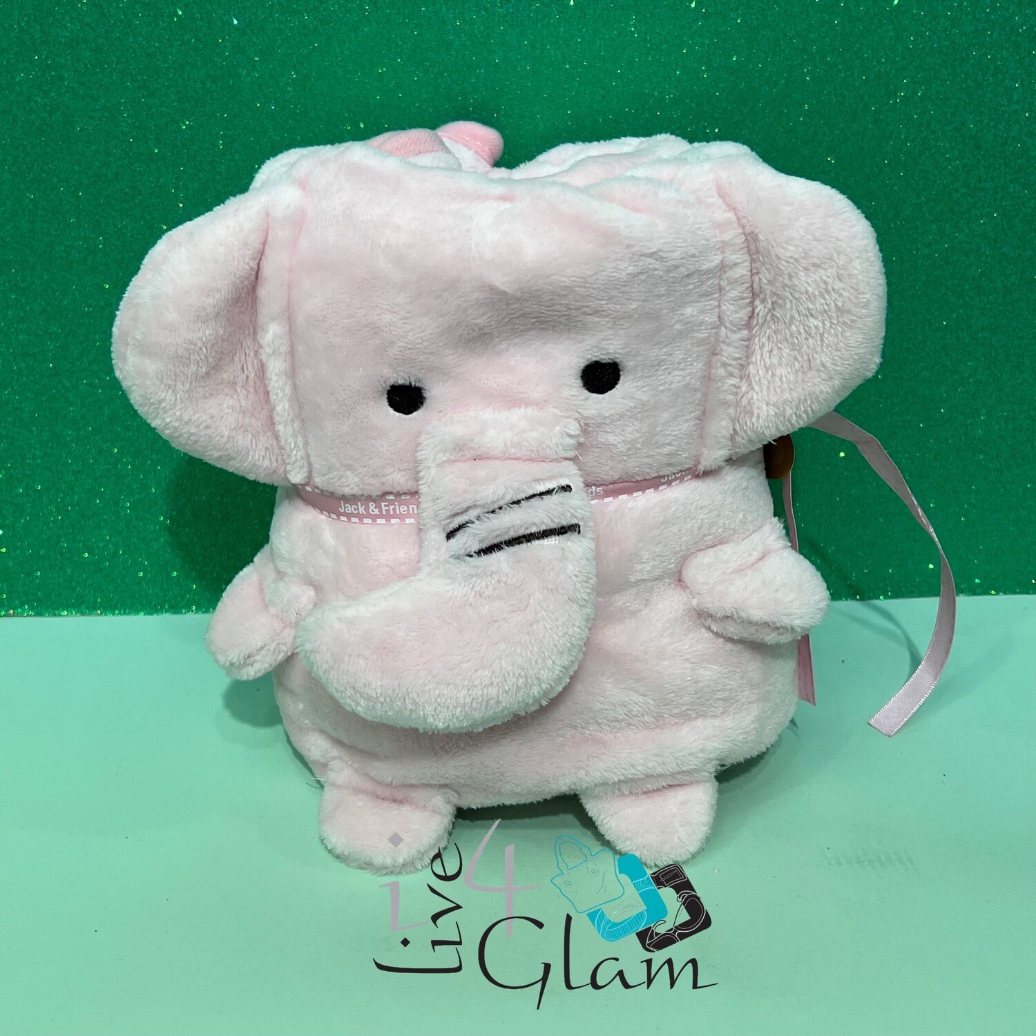 Jack and Friends Cuddly Pink Elephant Blanket