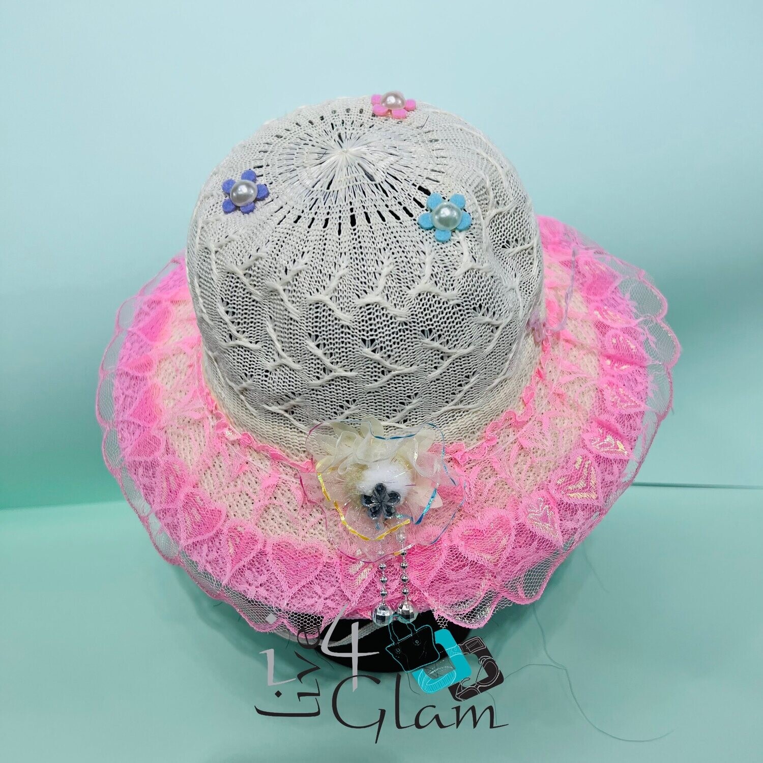 Kid&#39;s Fancy Floppy Hat, Color: Light Pink