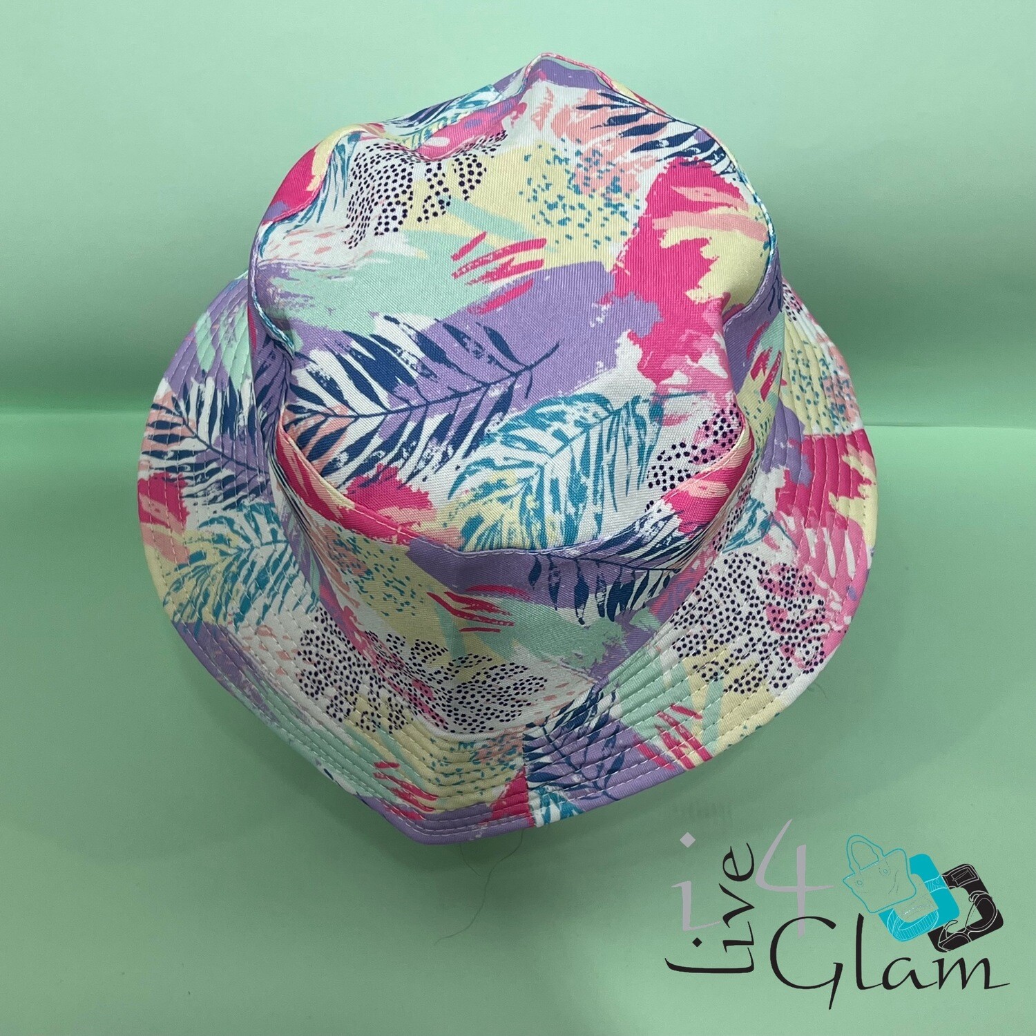 Tropical/ Black Reversible Bucket Hat