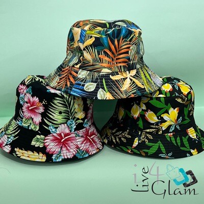 Tropical Flower Reversible Bucket Hat