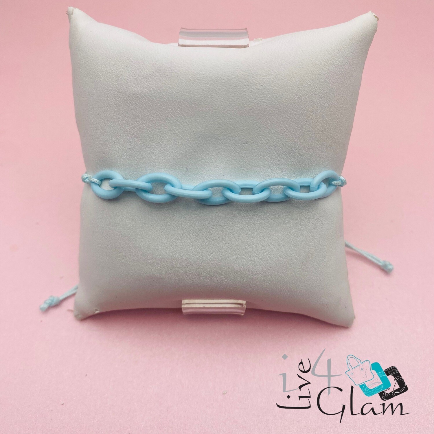 Chain Link String Bracelet, Color: Light Blue