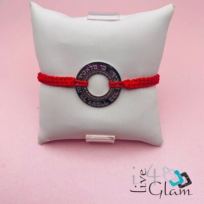 Red/Silver Pull String Bracelet