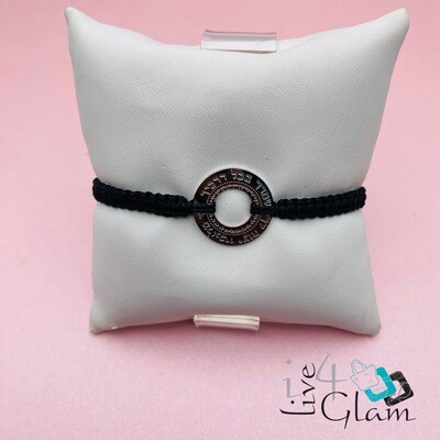 Black/Silver Small  Pull String Bracelet