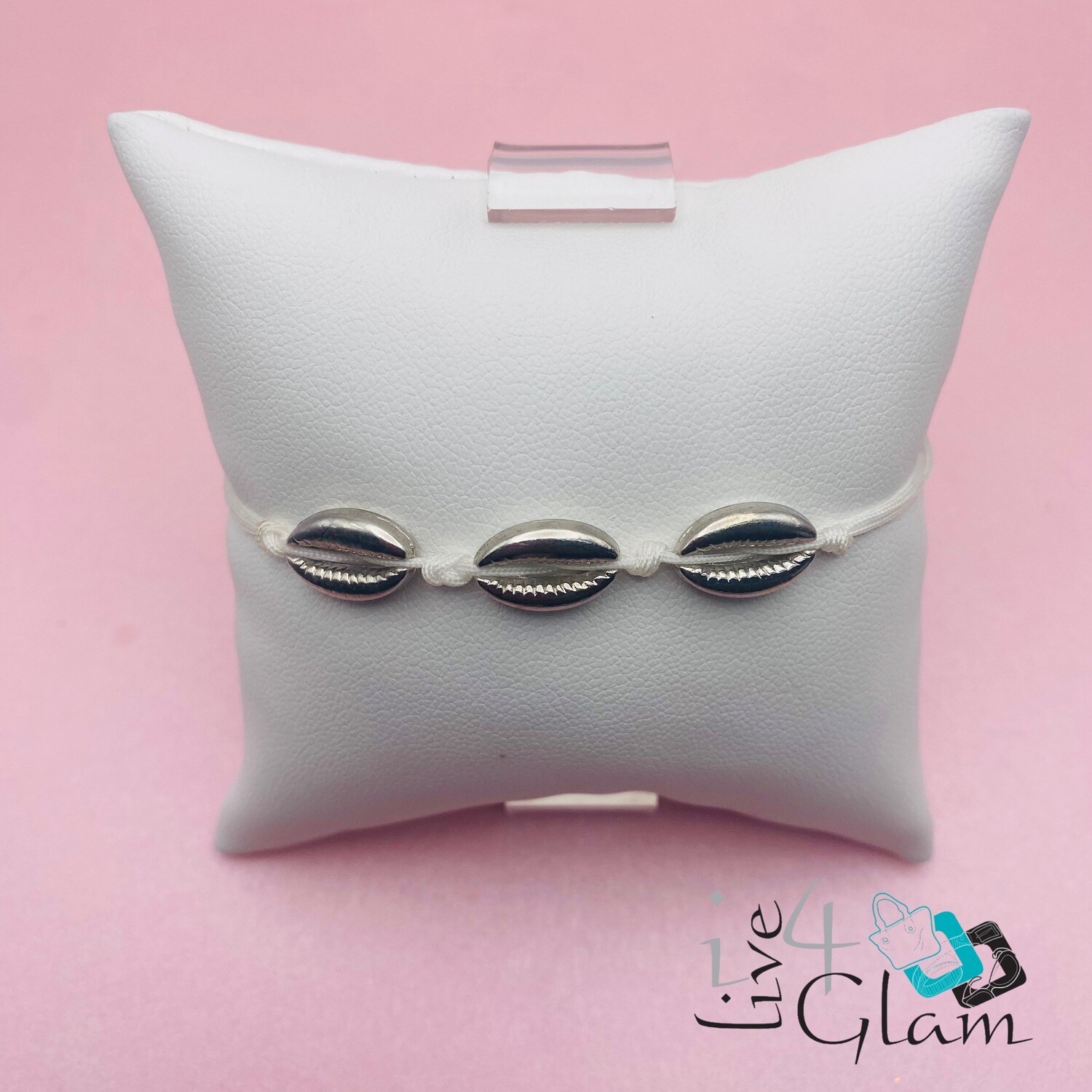 Shell Pull String Bracelet, Color: Silver