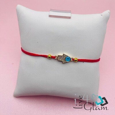 Hamsa Hand Red Pull String DZ Bracelet