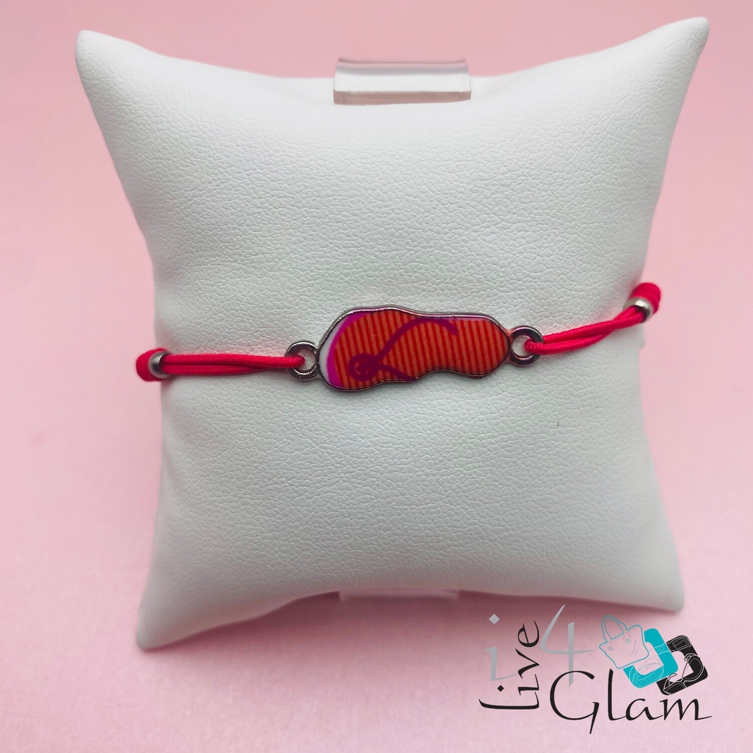 Flip Flop String Bracelet, Color: Pink