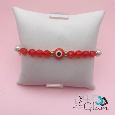 Glass Evil Eye Pull String Bracelet