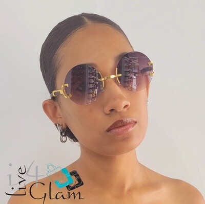 Circle Gold/Wood Sunglasses