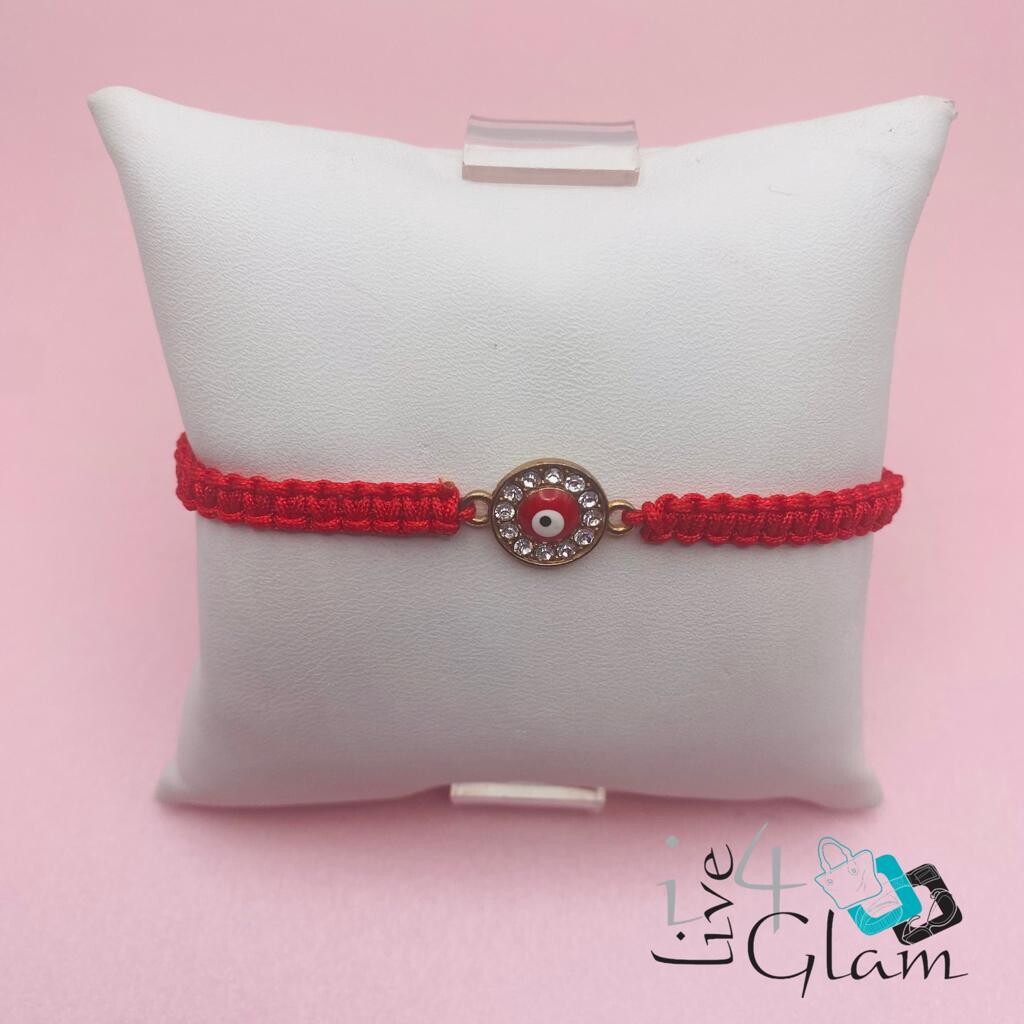 Small Cz Evil Eye String Bracelet