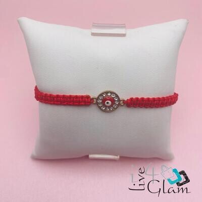 Small Cz Evil Eye String Bracelet