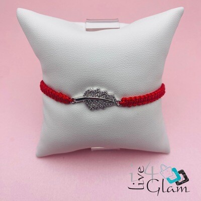 Red Rope Leaf Pull String Bracelet
