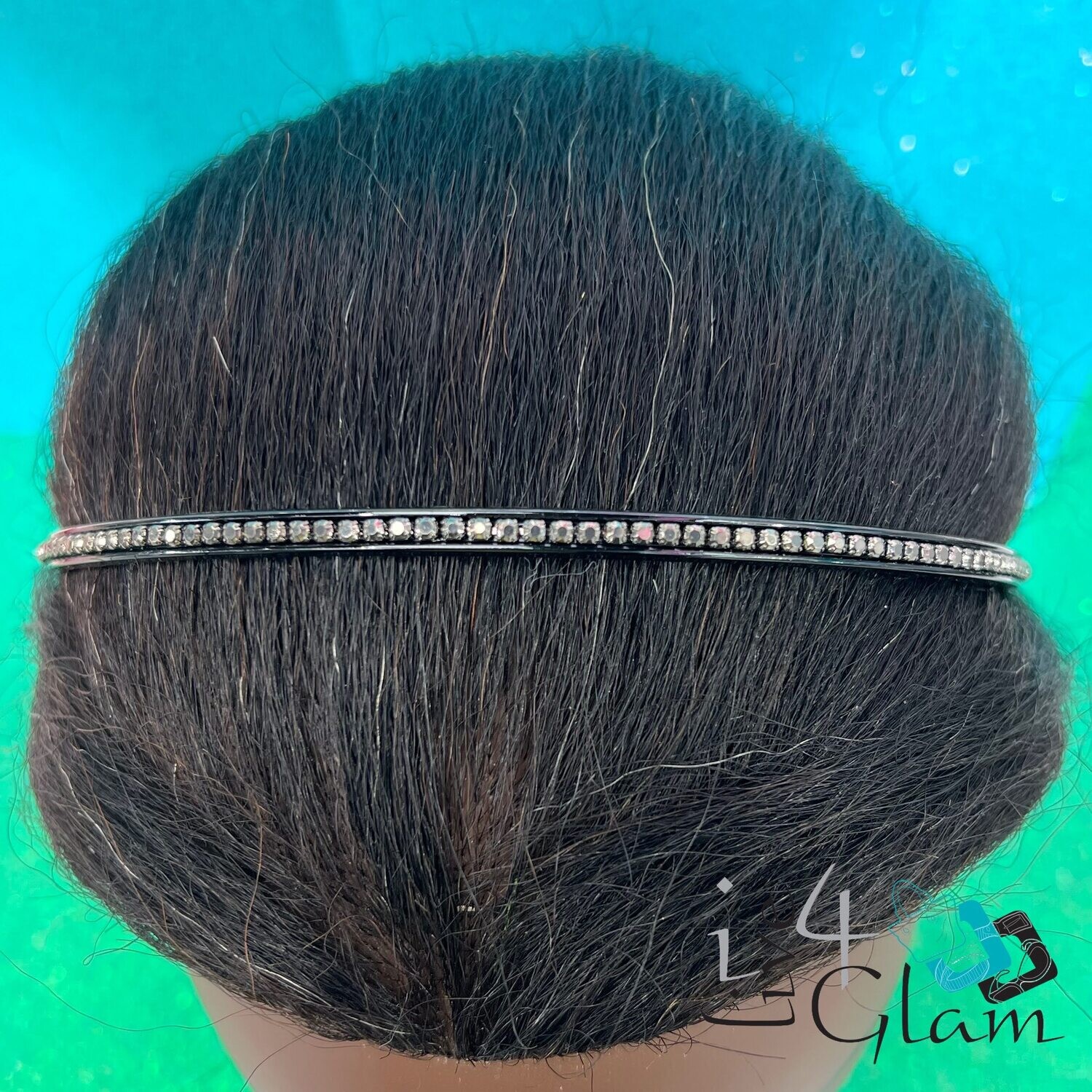 Single Row Crystal Headband, Color: Dark Gray