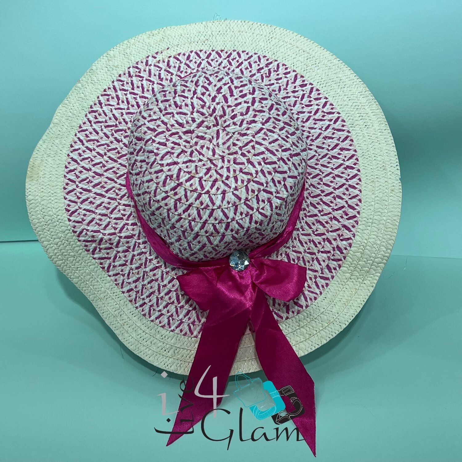 Beach Hat w Gem, Color: Pink