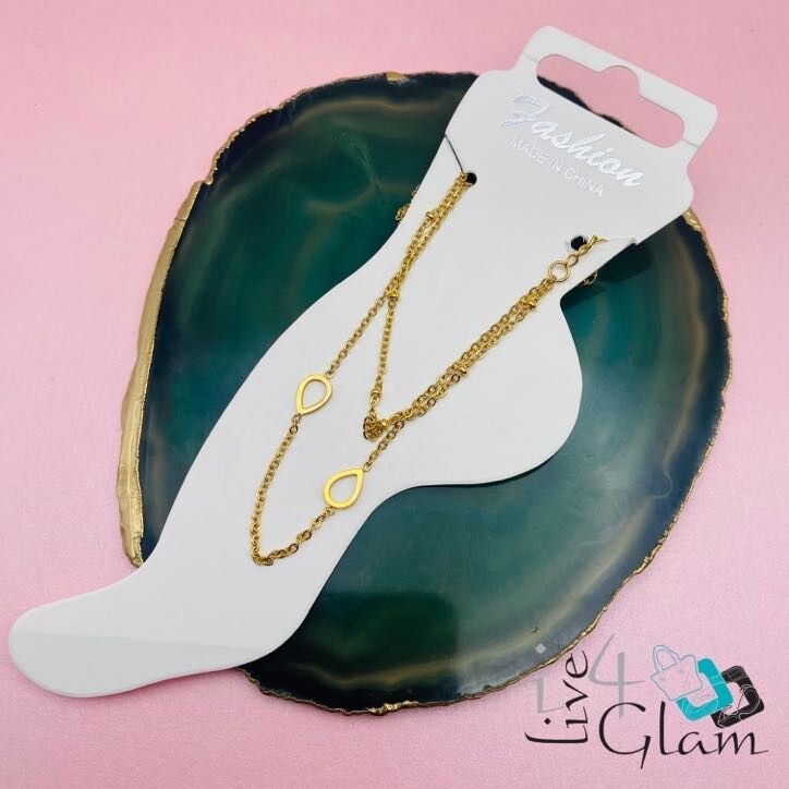 Stainless Steel Teardrop Anklet