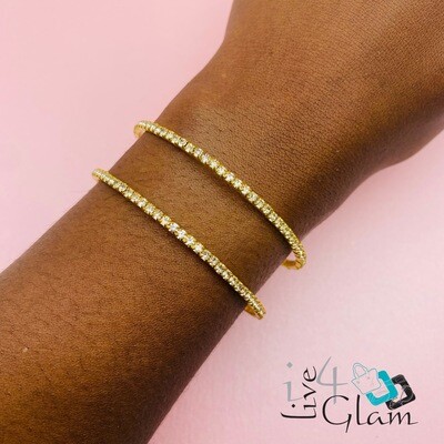 Flex Crystal 2 Rows Bling Bangle 