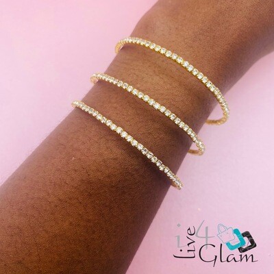 Flex Crystal 3 Row Bangle