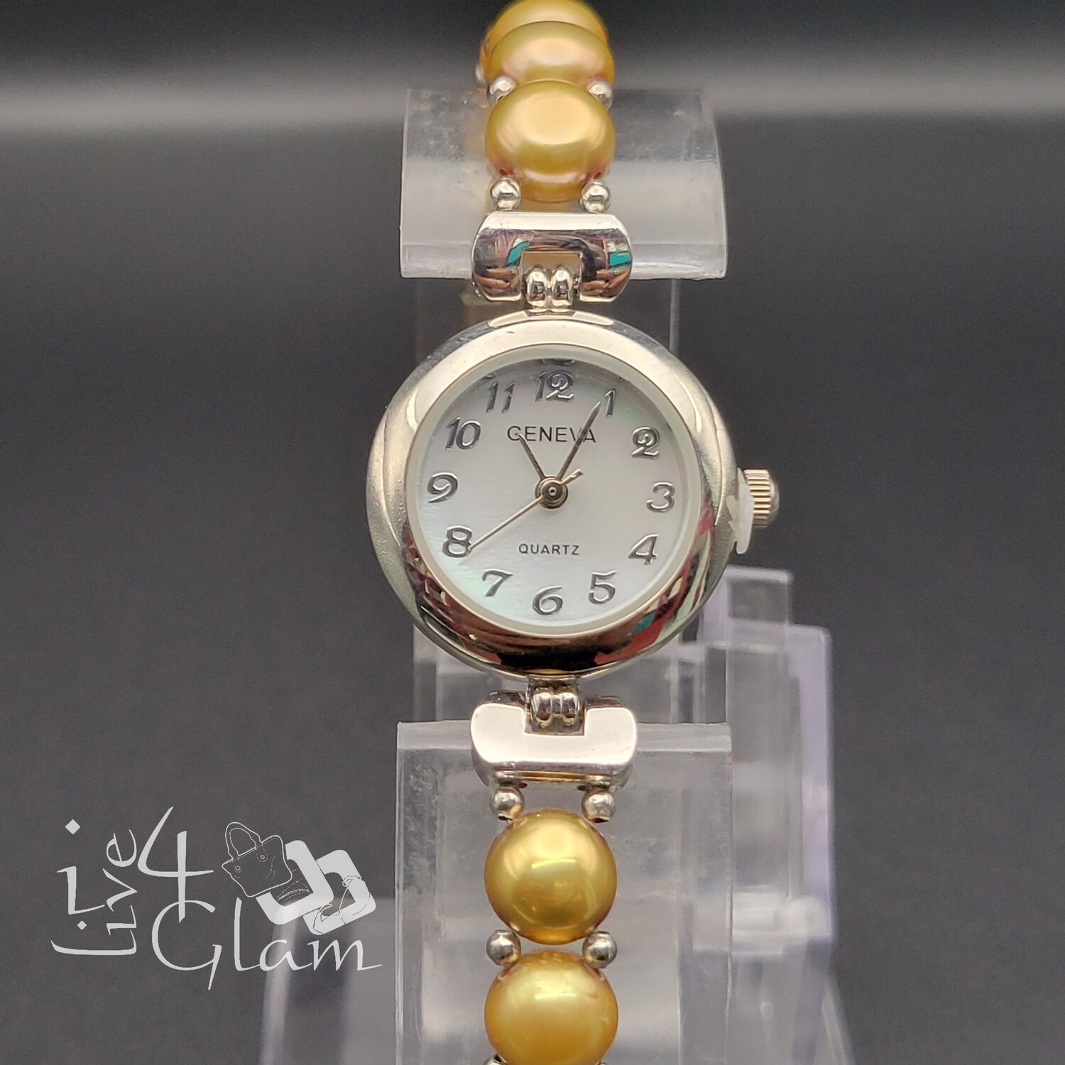 Freshwater Pearl Watch, Color: Gold