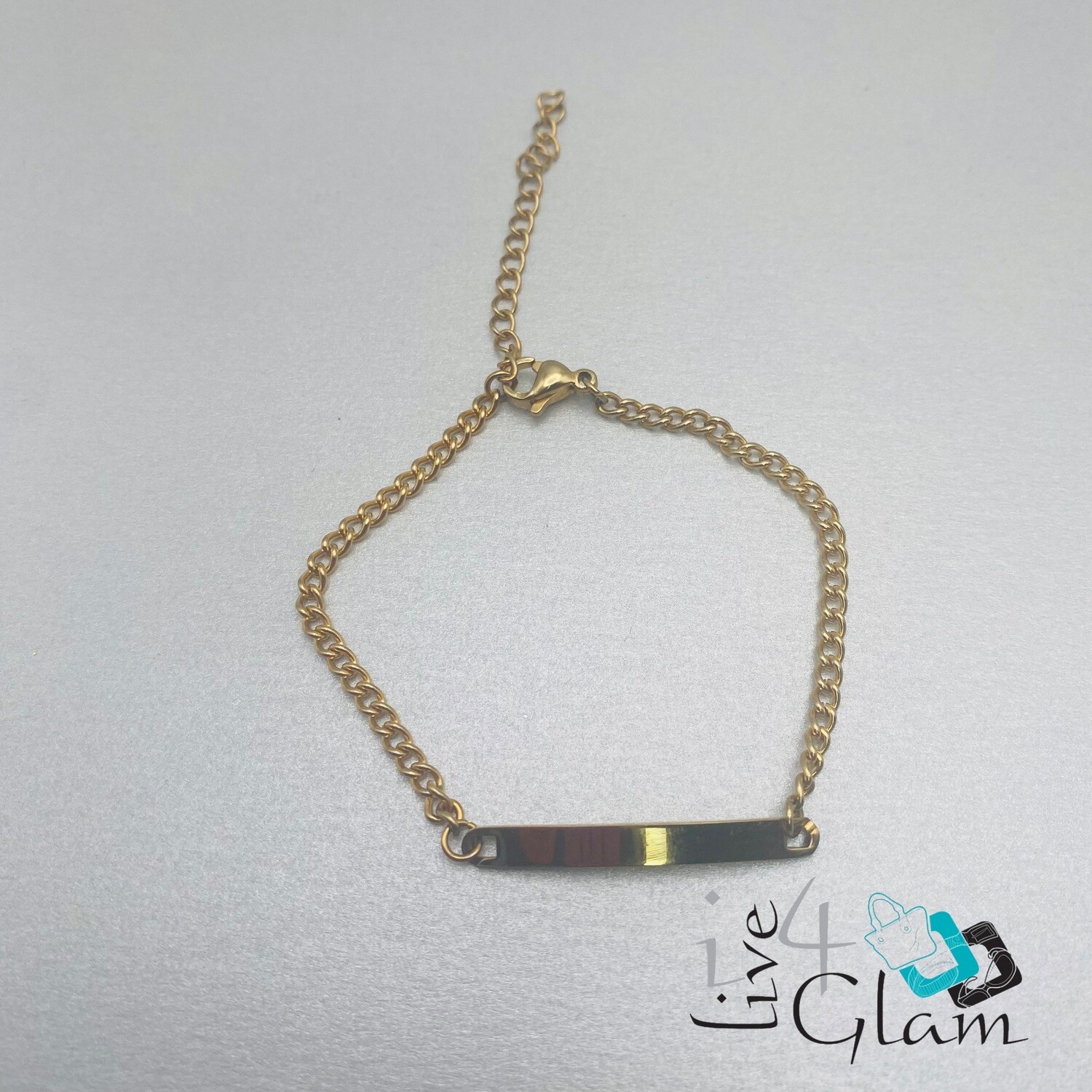 Stainless Steel Plate Hand Band Gold