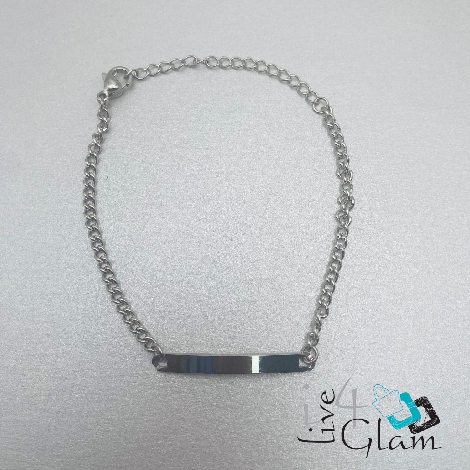Stainless Steel Plate Hand Band Silver