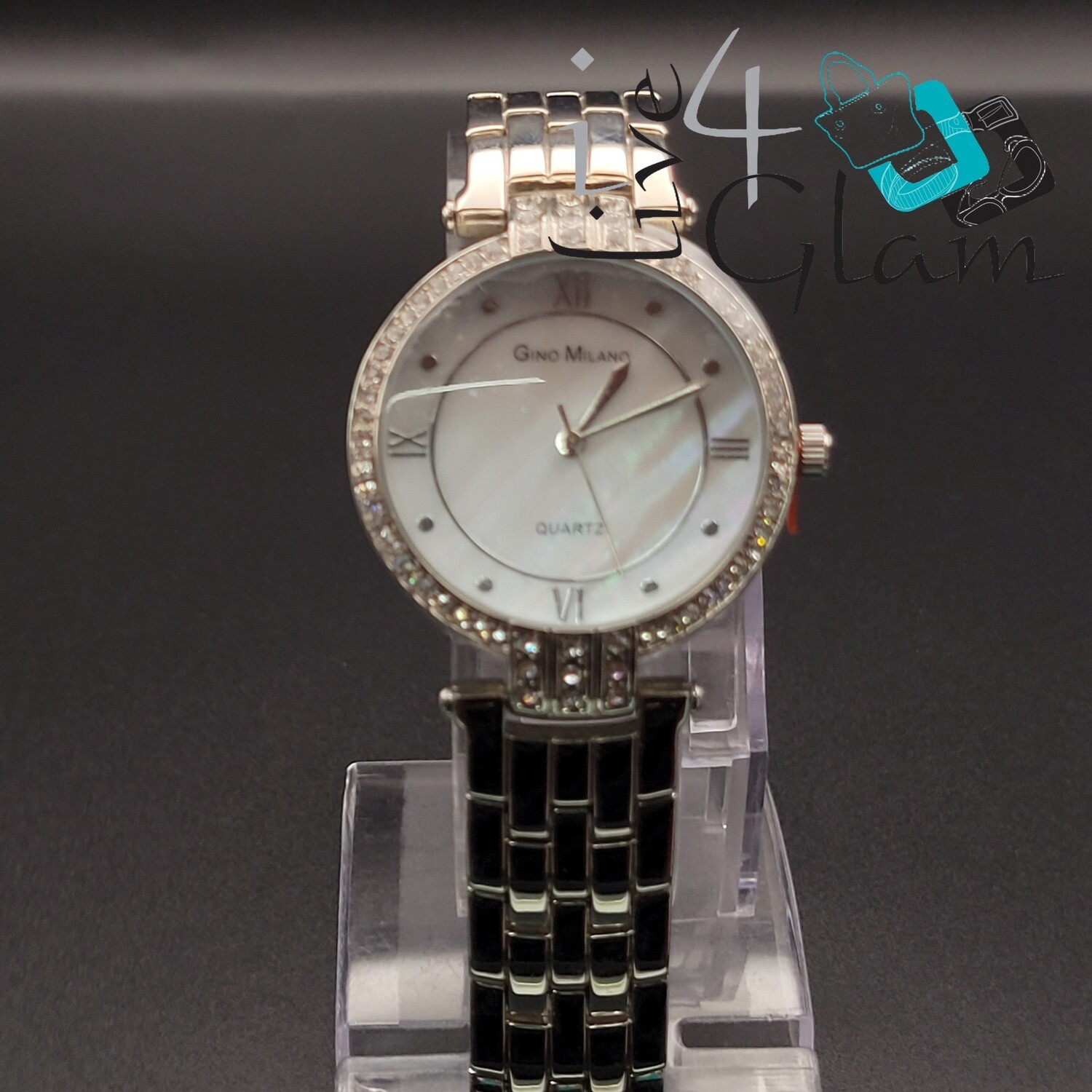Mother of Pearl Cz Face, Color: Silver