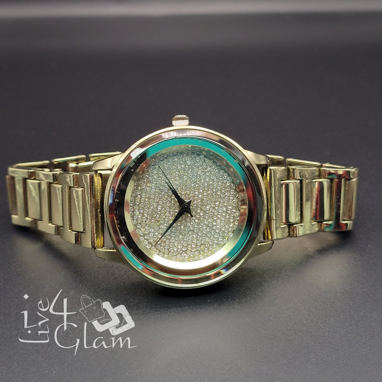 CZ Face Plain, Color: Gold