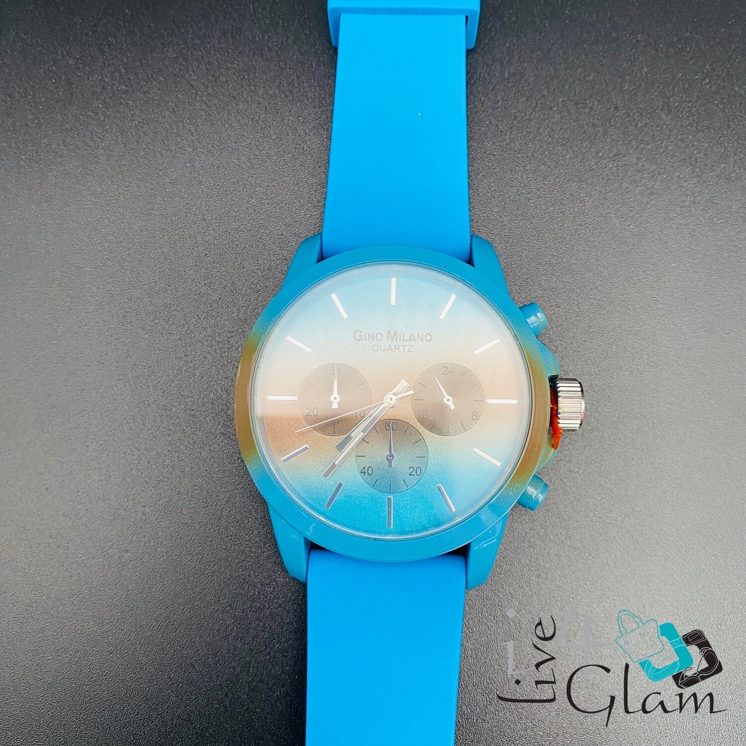 Faded Two Tone Face, Color: Lightblue/Bluebrown
