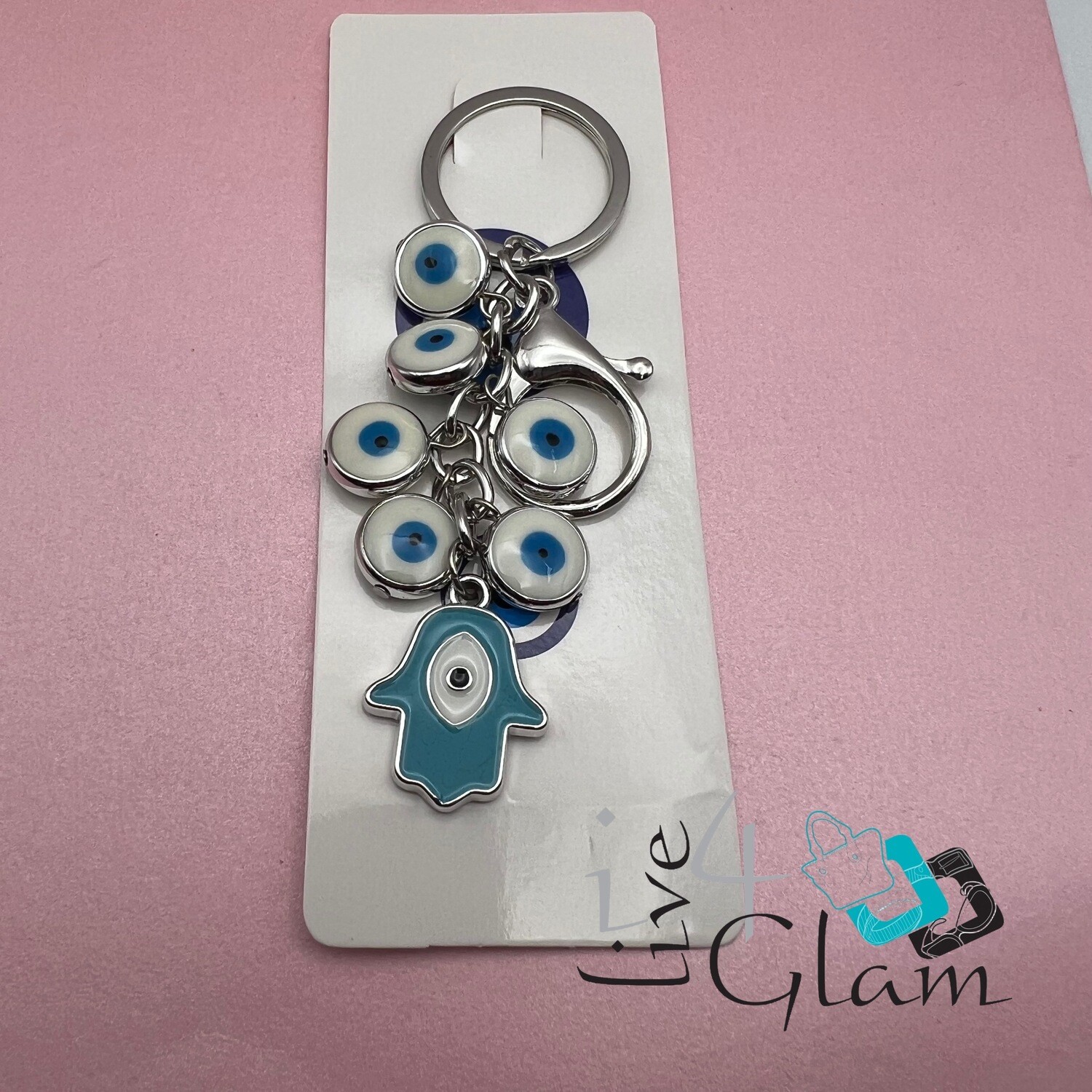 Hanging Evil Eye &amp; Hamsa Key Chain