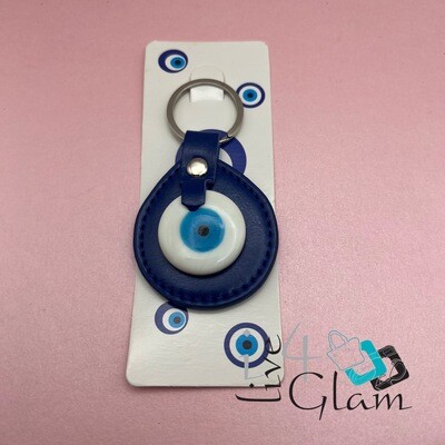 Leather Evil Eye Key Chain