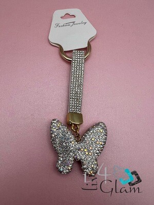 Rhinestone Butterfly Key Chain