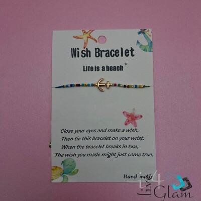 Wish Anchor Pull String Bracelet