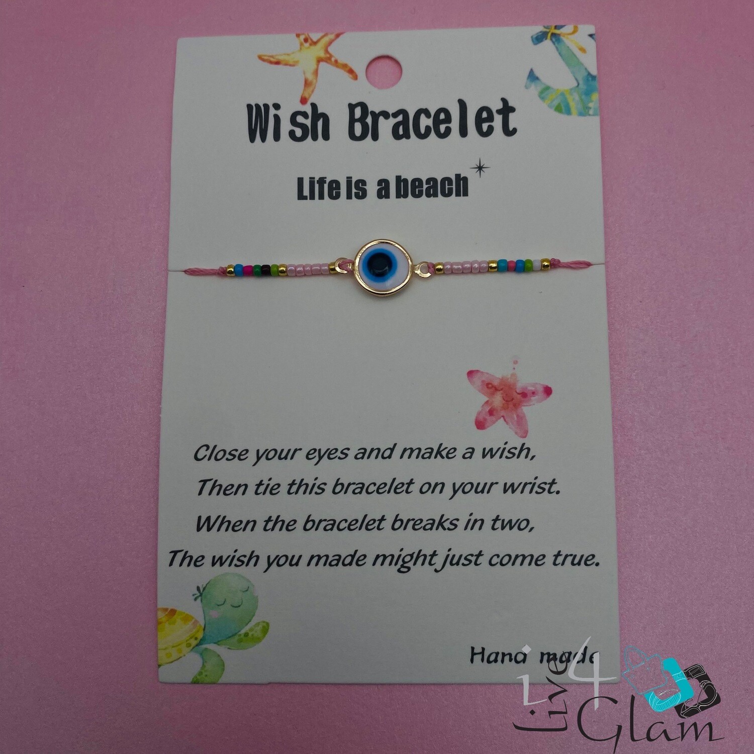 Wish Evil Eye Pull String Bracelet, Color: Multicolour