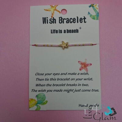 Wish Starfish Pull String Bracelet