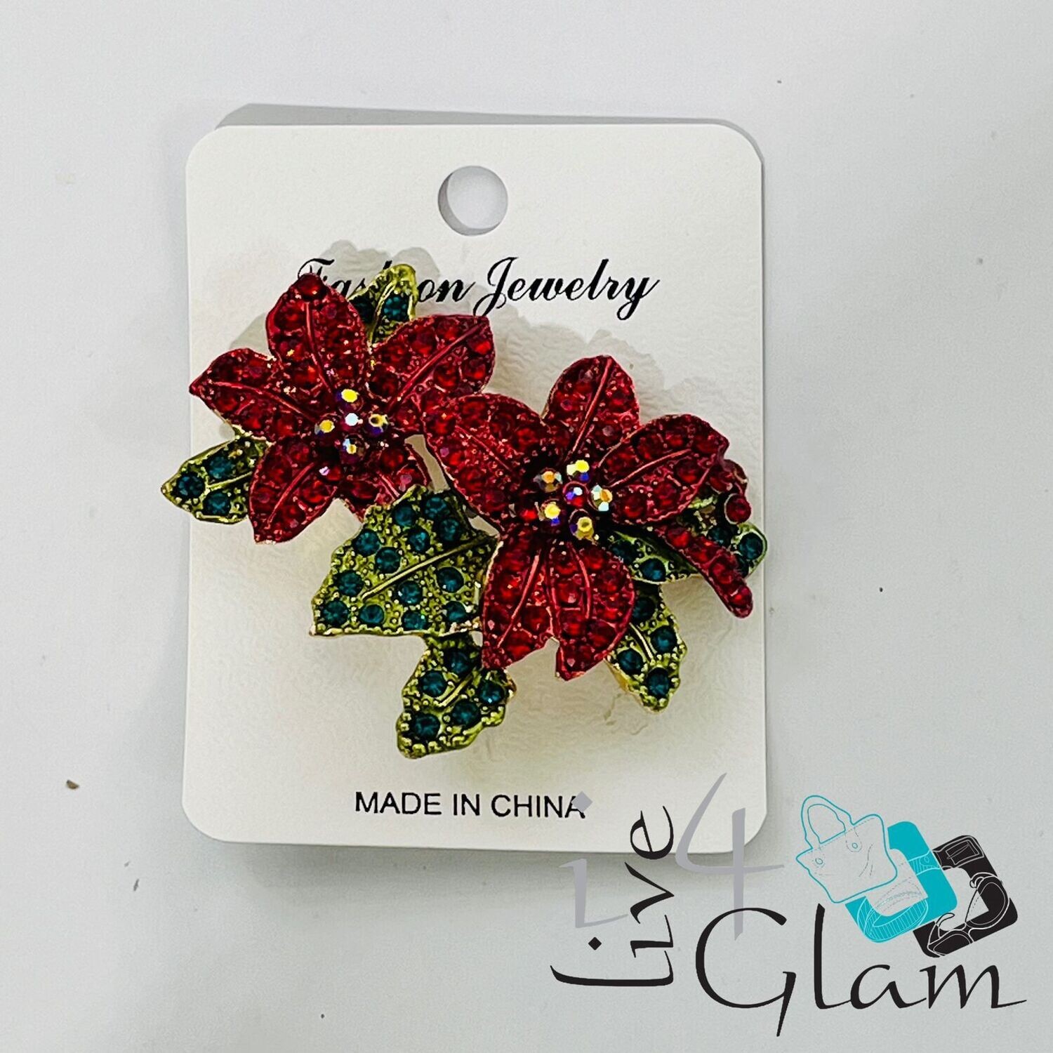 Poinsettia Broach