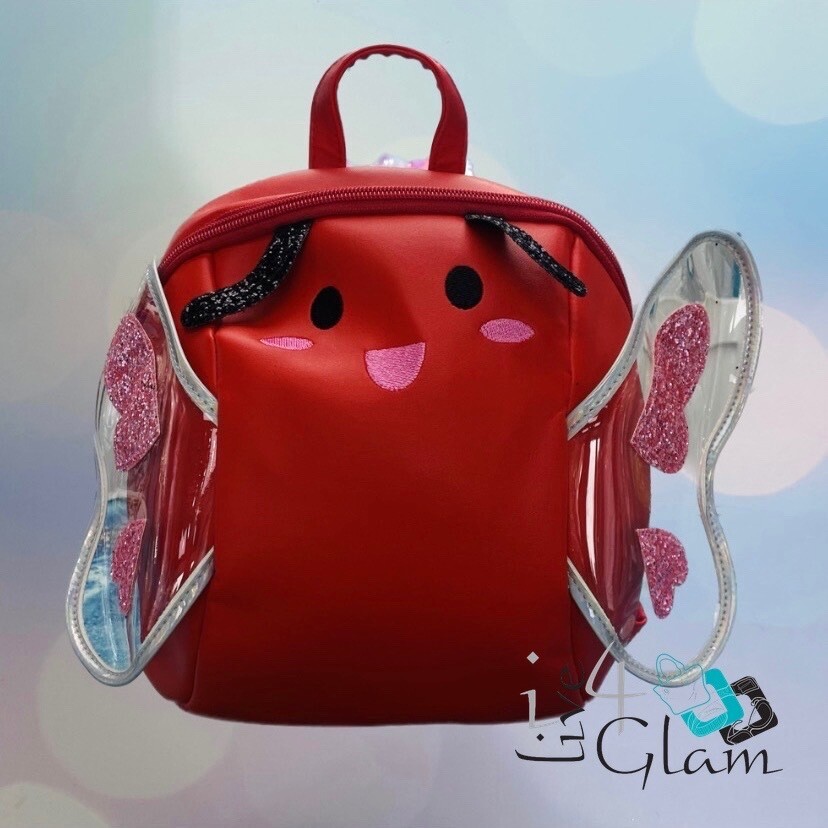 Kid&#39;s Leather Butterfly  Bag, Color: Red