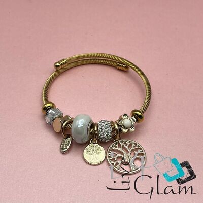 Stainless Steel Tree of Life Charm Bracelet