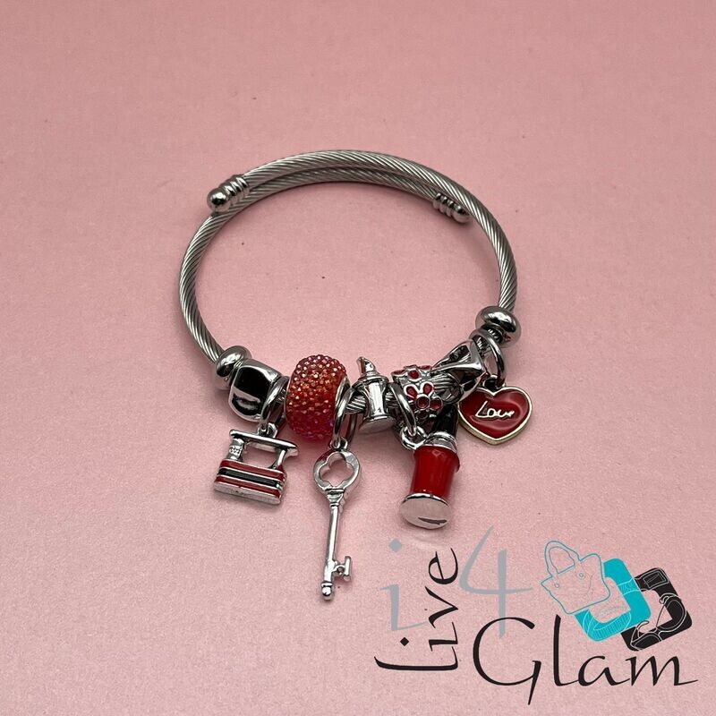 Stainless Steel Key Charm Bracelet