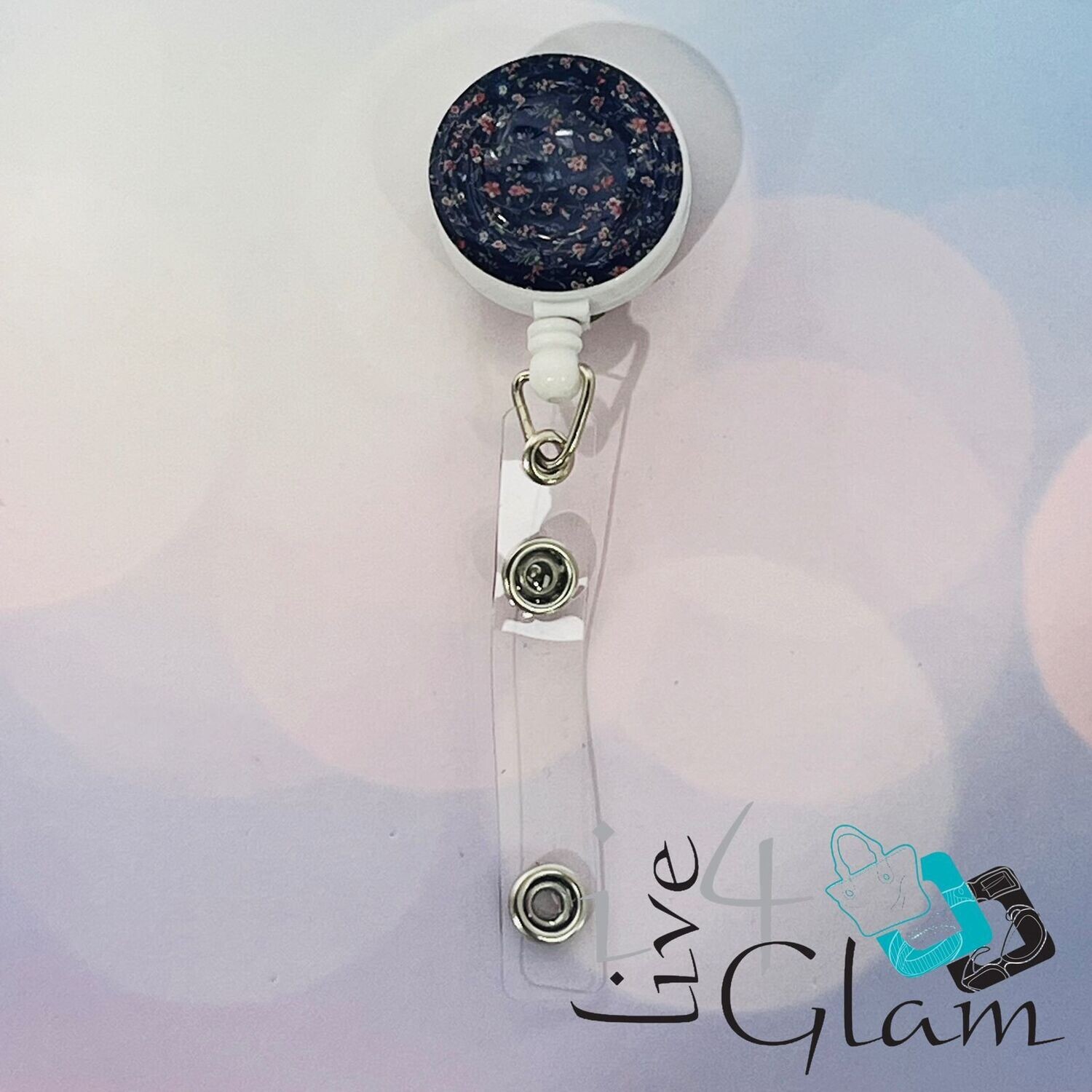 Retractable Badge Clip Floral Style 5