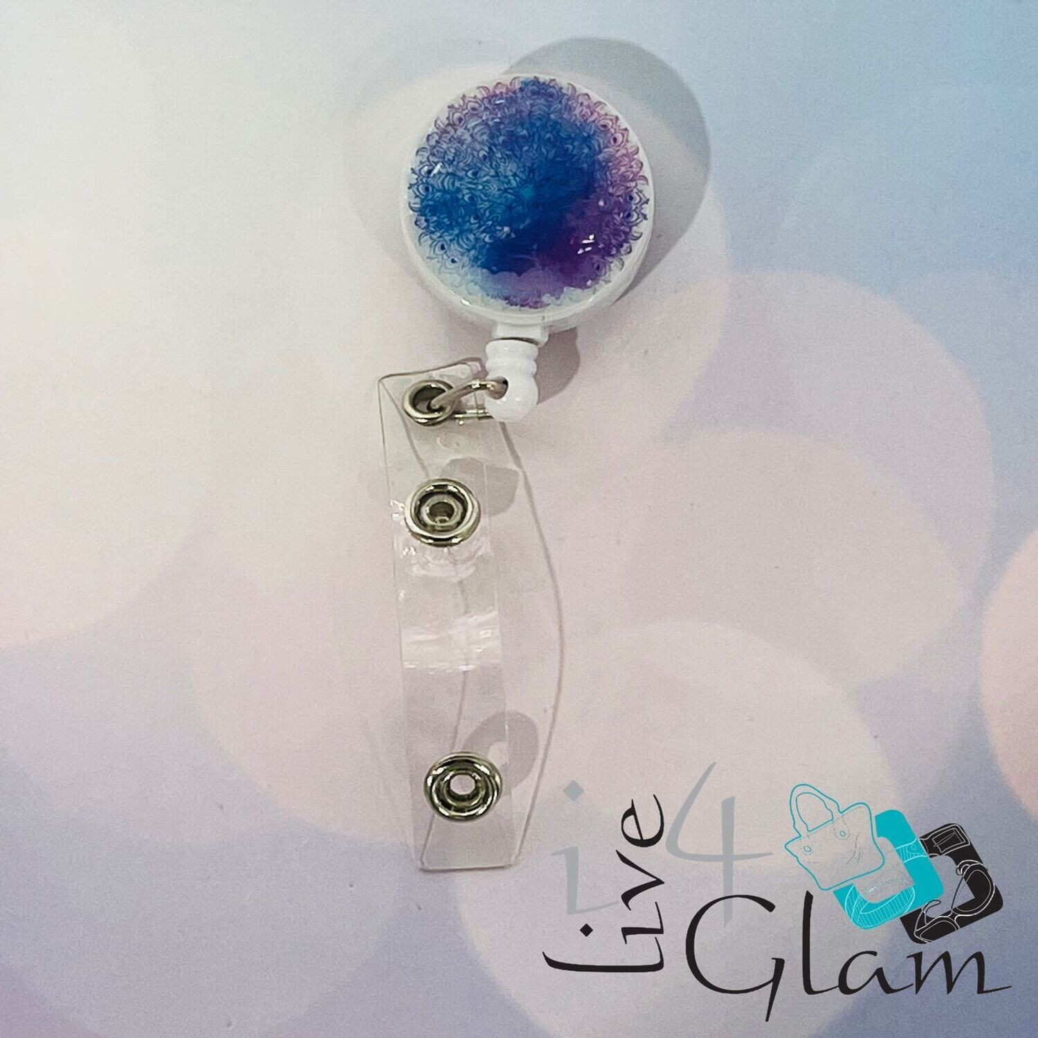Retractable Badge Clip Mandala Pattern 5